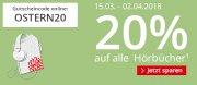 20% auf alle H&ouml;rb&uuml;cher bei Hugendubel
