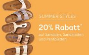 20% auf alle Sandalen, Sandaletten und Pantoffeln bei Mirapodo