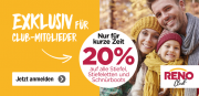 20% auf alle Stiefel, Stiefeletten,Schn&uuml;rboots f&uuml;r Reno-Clubmitglieder