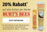 20% auf alles von Burt's Bees bei M&uuml;ller