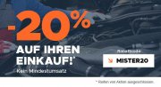 20% auf den gesamten Einkauf bei Mister Auto! kein Mindestumsatz!