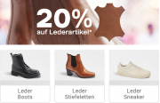 20% auf Lederschuhe und Lederartikel im Deichmann Shop