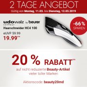 20% auf nicht reduzierte Beauty-Artikel bei Karstadt