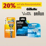 20% auf Rasurprodukte von Gilette