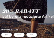 20% Extra-Rabatt auf alle bereits reduzierten Sale-Artikel f&uuml;r Damen, Herren und Kinder bei Adler