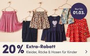 20% Extra-Rabatt auf alle Hosen, Kleider & R&ouml;cke f&uuml;r Kids bei MyToys