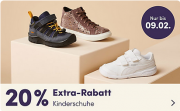 20% Extra-Rabatt auf alle Schuhe f&uuml;r Kids bei MyToys