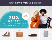 20% Extra-Rabatt auf alle Schuhe und Taschen f&uuml;r Damen und Herren + gratis Versand bei Mirapodo