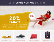 20% Extra-Rabatt auf alle Schuhe und Taschen f&uuml;r Damen und Herren + gratis Versand bei Mirapodo