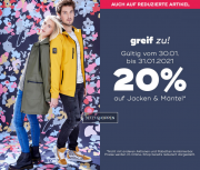 20% Extra-Rabatt auf alle Winterjacken und M&auml;ntel inkl. bereits reduzierte Artikel bei Mister Lady