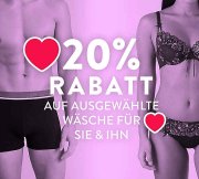 20% Extra-Rabatt auf ausgew&auml;hlte W&auml;sche f&uuml;r Damen und Herren bei Mirapodo
