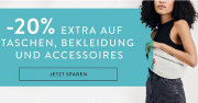 20% Extra-Rabatt auf Bekleidung, Taschen und Accesoires f&uuml;r Damen, Herren und Kinder bei Mirapodo