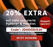 20% Extra-Rabatt auf bereits reduzierte Hoodies und Pullover bei Jeans Direct