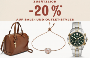 20% Extra-Rabatt auf bereits reduzierte Sale und Outlet Styles bei Fossil