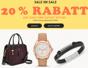 20% Extra-Rabatt auf bereits reduzierte SALE und Outlet Styles im Fossil Shop