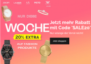 20% Extra-Rabatt auf bereits reduzierte Uhren und Schmuck bei Valmano