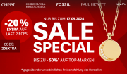 20% Extra-Rabatt auf bereits reduzierte Uhren und Schmuckst&uuml;cke bei Christ