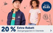 20% Extra-Rabatt auf &uuml;ber 14.000 Oberteile und &Uuml;bergangsjacken im MyToys Shop