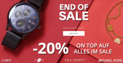 20% Extra-Rabatt auf &uuml;ber 3.500 bereits reduzierte Uhren und Schmuckst&uuml;cke im End of SALE bei Christ