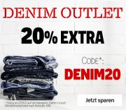20% Extra-Rabatt auf &uuml;ber 500 Artikel im Denim Outlet bei Jeans Direct