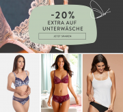 20% Extra-Rabatt auf W&auml;sche f&uuml;r Damen und Herren bei Mirapodo