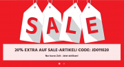 20% Extra-Rabatt On Top auf alle bereits reduzierten Artikel im Sale im Jeans Direct Shop