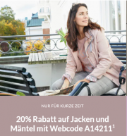 20% Extra-Rabatt On Top auf alle Jacken und M&auml;ntel f&uuml;r Damen und Herren bei Adler