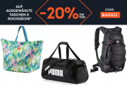 20% Extra-Rabatt On Top auf ausgesuchte Taschen und Rucks&auml;cke bei SportScheck