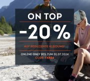 20% Extra-Rabatt on top auf bereits reduzierte Kleidung bei SportScheck
