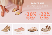20% online oder 22% in der App auf &uuml;ber 15.000 Sommerschuhe f&uuml;r Damen im Mirapodo Shop