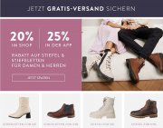 20% online oder 25% in der App auf alle Stiefel und Stiefeletten f&uuml;r Damen und Herren bei Mirapodo