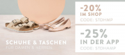 20% online oder 25% in der App auf Schuhe und Taschen f&uuml;r Damen und Herren im Mirapodo Shop