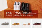 20% online oder 25% in der App auf Sneaker, Slipper und Ballerinas f&uuml;r Damen und Herren bei Mirapodo