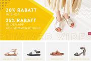 20% online oder 25% in der App auf &uuml;ber 16.000 Sommerschuhe f&uuml;r Damen und Herren bei Mirapodo