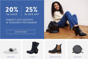 20% online oder 25% in der App auf &uuml;ber 98.000 Damenschuhe und Taschen bei Mirapodo