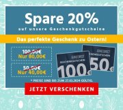 20% Rabatt auf 50&euro; oder 100&euro; Geschenkgutscheine zum Ausdrucken bei Jeans Direct