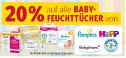 20% Rabatt auf alle Babyfeuchtt&uuml;cher von Pampers, HiPP, Babydream & Penaten