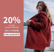 20% Rabatt auf alle Jacken & M&auml;ntel bei Sheego