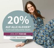 20% Rabatt auf alle Kleider bei Sheego