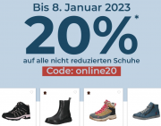 20% Rabatt auf alle nicht reduzierten Schuhe f&uuml;r Damen, Herren und Kinder bei Reno