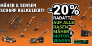  20% Rabatt auf alle Rasenm&auml;her & Motorsensen im Fuxtec Shop