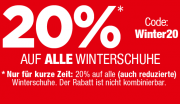20% Rabatt auf alle Winterschuhe inkl. bereits reduzierte f&uuml;r Damen, Herren und Kinder bei Reno
