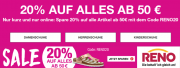 20% Rabatt auf ALLES im Reno Shop