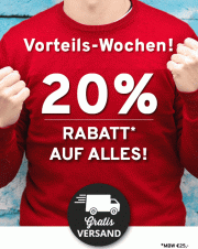 20% Rabatt auf ALLES inkl. Sale + gratis Versand im Vorteilshop