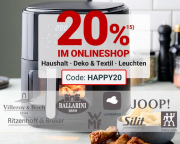 20% Rabatt auf ausgesuchte Artikel der Rubriken Haushalt, Deko, Textil & Leuchten bei Zurbr&uuml;ggen