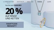 20% Rabatt auf ausgew&auml;hlte Ringe und Ketten bei Christ