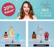 20% Rabatt auf Damen- und Herrend&uuml;fte im Parfuemerie Shop