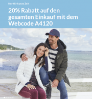 20% Rabatt auf das komplette Sortiment inkl. bereits reduzierte Sale-Artikel im Adler Shop