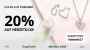 20% Rabatt auf funkelnden Herzschmuck bei Christ