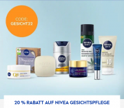 20% Rabatt auf Gesichtspflegeprodukte bei Nivea 